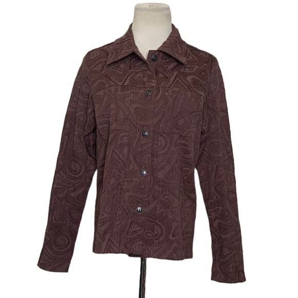 Kaktus brown buttoned stretched shacket size small - Picture 6 of 8